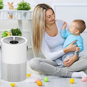 Air Purifiers for Bedroom Home,4 Layers True HEPA Air Filter,20db Quiet HEPA Filter for Dust Smoke Pollen Pet Dander Hair Odor,Small Air Purifier for Office Living Room,Ozone-Free,323 ft² Coverage