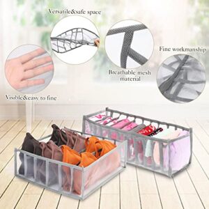 Roowest 24 Pcs Wardrobe Clothes Organizer Closet Organizers Foldable Washable Drawer Dividers for Clothes Drawer Organizer Clothes Jeans Organizer for T-Shirts,Jeans,Pants (6, 7, 11 Grids)