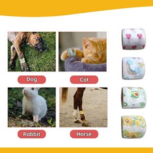 JVNZAM Vet Tape wrap, wrap Bandage 2 inch 12 Rolls,Cute Colorful Fruit Self Adhesive Bandage Wrap, Paw Bandages for Dog Cat Horse Pet Animals Wounds for Wrist Healing Ankle