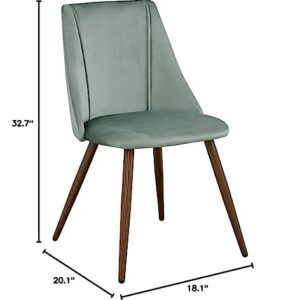 Wonder Comfort Velvet Modern Upholstered Side Dining Chair for Kitchen Living Room with Metal Legs, Green