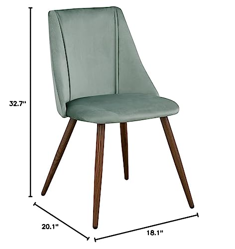 Wonder Comfort Velvet Modern Upholstered Side Dining Chair for Kitchen Living Room with Metal Legs, Green