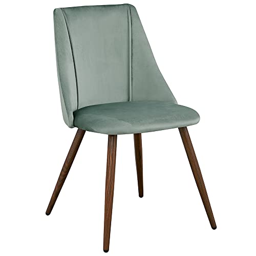 Wonder Comfort Velvet Modern Upholstered Side Dining Chair for Kitchen Living Room with Metal Legs, Green