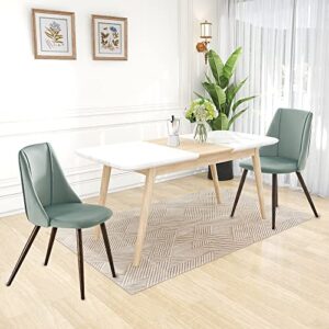 Wonder Comfort Velvet Modern Upholstered Side Dining Chair for Kitchen Living Room with Metal Legs, Green