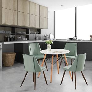 Wonder Comfort Velvet Modern Upholstered Side Dining Chair for Kitchen Living Room with Metal Legs, Green