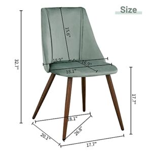 Wonder Comfort Velvet Modern Upholstered Side Dining Chair for Kitchen Living Room with Metal Legs, Green