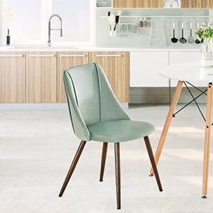 Wonder Comfort Velvet Modern Upholstered Side Dining Chair for Kitchen Living Room with Metal Legs, Green