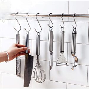 Liaogo 20PCS 3.4 Inch S Hooks Stainless Steel Heavy Duty S Hooks for Hanging Plants, Clothes, Pans, Bags, Cups