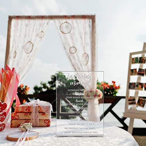 Wedding Memorial Sign In Loving Memory Wedding Sign 8.3 x 11 Inch Wedding Decor Acrylic Memorial Gifts Sign with Stand Rustic for Reception Funeral Memorial Loss Wedding Decor (Simple)