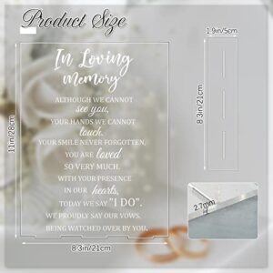 Wedding Memorial Sign In Loving Memory Wedding Sign 8.3 x 11 Inch Wedding Decor Acrylic Memorial Gifts Sign with Stand Rustic for Reception Funeral Memorial Loss Wedding Decor (Simple)