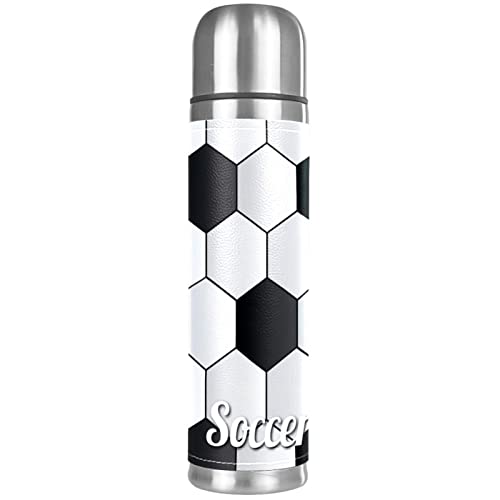 Soccer Background Stainless Steel Water Bottle Leak-Proof, Double Walled Vacuum Insulated Flask Thermos Cup Travel Mug 17 OZ