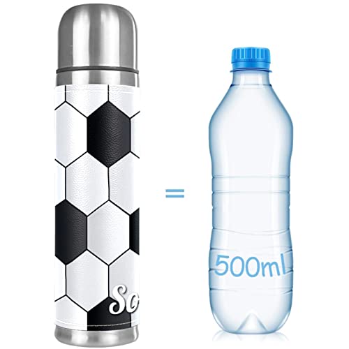 Soccer Background Stainless Steel Water Bottle Leak-Proof, Double Walled Vacuum Insulated Flask Thermos Cup Travel Mug 17 OZ