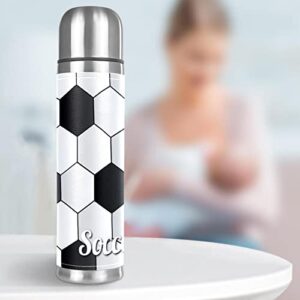 Soccer Background Stainless Steel Water Bottle Leak-Proof, Double Walled Vacuum Insulated Flask Thermos Cup Travel Mug 17 OZ