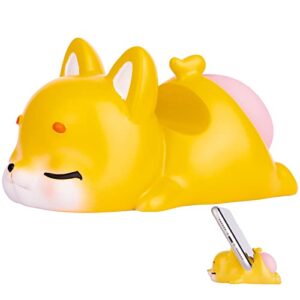 mumyer cute phone holder funny dog cell phone stand with cartoon silicone butt for desk home office car decor ornament gift