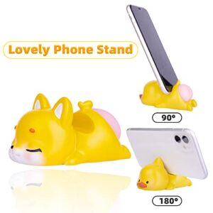 MuMyer Cute Phone Holder Funny Dog Cell Phone Stand with Cartoon Silicone Butt for Desk Home Office Car Decor Ornament Gift