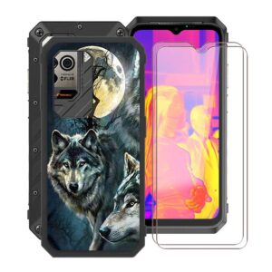 hgjtf phone case for ulefone power armor 18t (6.58") with [2 x tempered glass screen protector], ultra-thin shockproof x anti-fingerprint soft tpu case for ulefone power armor 18t - wandering