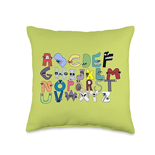 Villain Alphabet Lore Letter for Kids Merchandise Villain Letter ABC Costume Boys Matching Evil Alphabet Lore Throw Pillow, 16x16, Multicolor