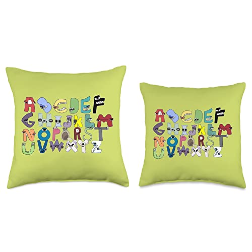 Villain Alphabet Lore Letter for Kids Merchandise Villain Letter ABC Costume Boys Matching Evil Alphabet Lore Throw Pillow, 16x16, Multicolor