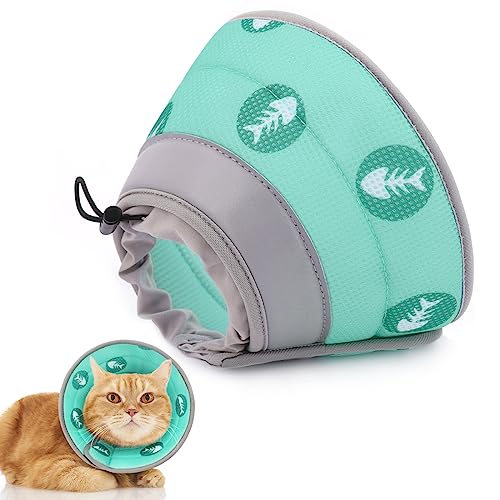 Supet Cat Cone Collar Soft to Stop Licking After Surgery Cat Recovery Collar for Small Large Cats Adjustable Elizabethan Collar for Cats Kittens