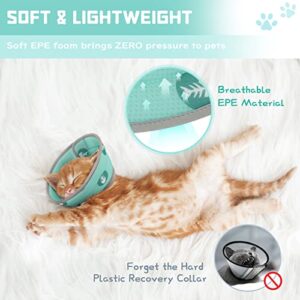 Supet Cat Cone Collar Soft to Stop Licking After Surgery Cat Recovery Collar for Small Large Cats Adjustable Elizabethan Collar for Cats Kittens