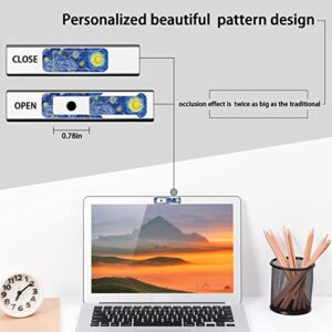 Webcam Cover, 3 Pieces, Laptop Camera Cover, Privacy Shielding Capacity is Twice as Big as The Traditional, Suitable for Computer Mobile Phones, laptops, Tablets and so on (Blue Pattern)