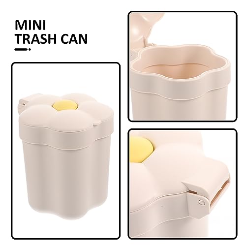 Cabilock Garbage Cans Table Garbage Bucket Flower Shaped Trash Can Small Waste Bin Office Wastebasket Trash Cans