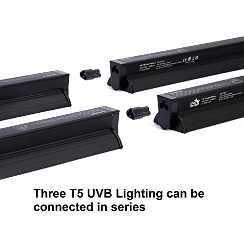 Giangarden T5 UVB Lighting Combo Kit, Reptile Light Fixture with UVB 10.0 Fluorescent Tube Ideal for Tropical and Deserts Such as Bearded Dragon Lizards and Tortoises(8W-13in)