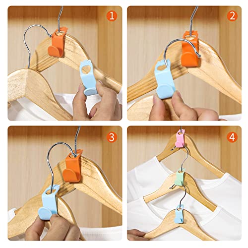 SLMT Clothes Hanger Connector Hooks 40 PCS Cat Shaped Space Saving Hanger Extender Hooks for Velvet Hangers Wooden Hangers Wire Hangers Heavy Duty Hangers