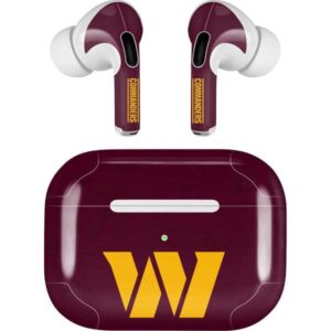 skinit decal audio skin compatible with apple airpods pro (2rd gen, 2022) - officially licensed nfl washington commanders distressed design
