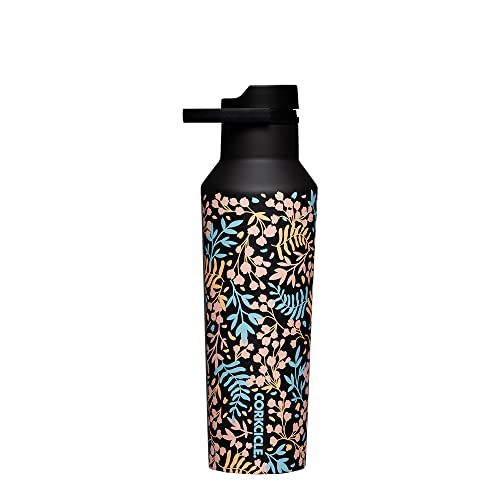 Corkcicle Insulated Canteen Travel Water Bottle, Triple Insulated Stainless Steel, Easy Grip Straw Mouth, Keeps Beverages Cold for 25 Hours or Warm for 12 Hours, 20oz, Radiant Garden