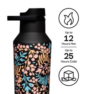 Corkcicle Insulated Canteen Travel Water Bottle, Triple Insulated Stainless Steel, Easy Grip Straw Mouth, Keeps Beverages Cold for 25 Hours or Warm for 12 Hours, 20oz, Radiant Garden