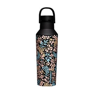 Corkcicle Insulated Canteen Travel Water Bottle, Triple Insulated Stainless Steel, Easy Grip Straw Mouth, Keeps Beverages Cold for 25 Hours or Warm for 12 Hours, 20oz, Radiant Garden