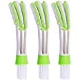 vendosmini duster for car air vent, set of 3 automotive air conditioner cleaner and brush, dust collector cleaning cloth tool for keyboard window leaves blinds shutter glasses fan