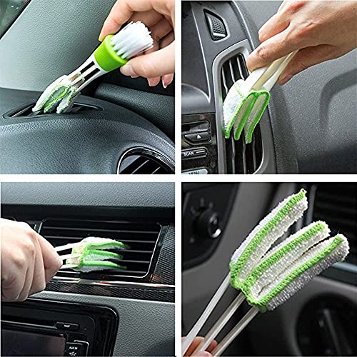 VENDOSMini Duster for Car Air Vent, Set of 3 Automotive Air Conditioner Cleaner and Brush, Dust Collector Cleaning Cloth Tool for Keyboard Window Leaves Blinds Shutter Glasses Fan