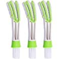 VENDOSMini Duster for Car Air Vent, Set of 3 Automotive Air Conditioner Cleaner and Brush, Dust Collector Cleaning Cloth Tool for Keyboard Window Leaves Blinds Shutter Glasses Fan