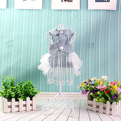 Medium Girl Dog Sweaters Bottoming Dog Summer Clothes Stripe Pet Dress Cat Dress Print Pet Clothes Extra Small Puppy Sweaters for Extra Small Dogs (X-Small, Blue)