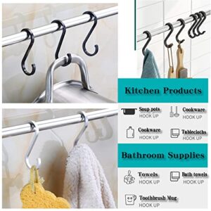 Weixinghera Hook Set, Heavy Duty S Hooks, Closet Hooks, Small S Hooks, Patio Hooks, Home Living Multi-Purpose Hooks, 20 PCS, Large, Medium, Small,(White + Black Hook)