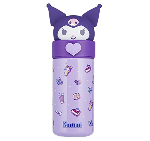 Kuromi Stainless Steel Insulated Water Bottle 350ml - Purple