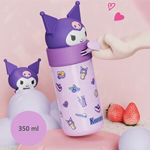 Kuromi Stainless Steel Insulated Water Bottle 350ml - Purple