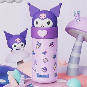 Kuromi Stainless Steel Insulated Water Bottle 350ml - Purple