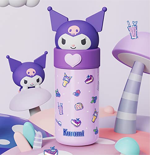 Kuromi Stainless Steel Insulated Water Bottle 350ml - Purple