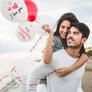 60PCS Valentine’s Day Decorations Latex Balloons - Heart Valentines School Class Home Party Supplies Ornaments
