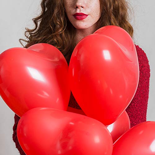 60PCS Valentine’s Day Decorations Latex Balloons - Heart Valentines School Class Home Party Supplies Ornaments