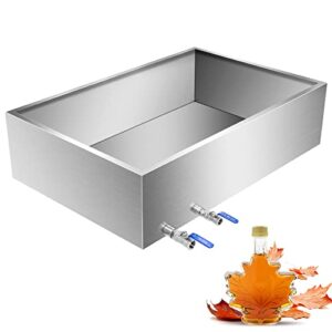 Hasopy Maple Syrup Evaporator Pan 30x16x9.5 Inch Stainless Steel Maple Syrup Boiling Pan with Valve for Boiling Maple Syrup