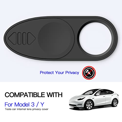 AWINNER (2 Pack) Car Camera Cover Slide Compatible with Tesla Model 3 / Y,Front-Facing Webcam Cover Slider Stickers,Privacy Blocker Sliding Shield,Anti-Spy
