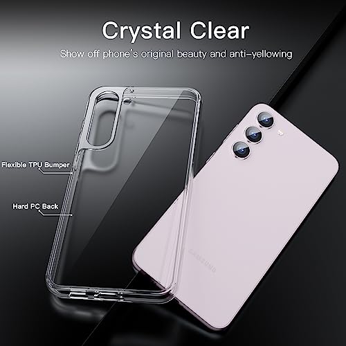 JETech Case for Samsung Galaxy S23+ / S23 Plus 5G 6.6-Inch, Non-Yellowing Shockproof Bumper Protective Phone Cover, Anti-Scratch Hard PC Back (Clear)