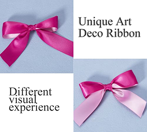 YASEO Double-Sided Two-Tone Ribbon, 20 Yards 1 Inch Double Faced Pink and Rose Satin Ribbon for Valentine's Day, Wedding, Birthday, Gift Wrapping and Party Decor