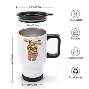 Sloth Loves Sandwich 14 Oz Travel Coffee Mug Stainless Steel Vacuum Insulated Cup with Lid