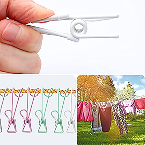 12PCS Clothes pins with Hook,Long Tail Hanging Clips Mini Clothespins for Photos Food Packages Kitchen Bathroom Offices (11)