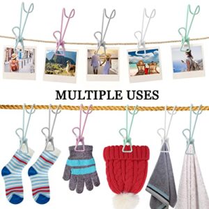 12PCS Clothes pins with Hook,Long Tail Hanging Clips Mini Clothespins for Photos Food Packages Kitchen Bathroom Offices (11)