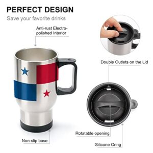 Flag of Panama 14 Oz Travel Coffee Mug Stainless Steel Vacuum Insulated Cup with Lid
